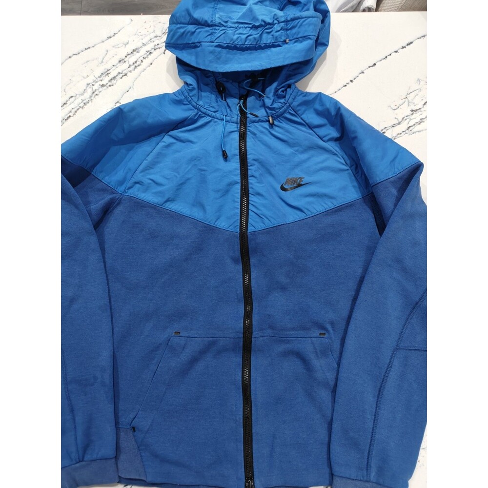 Nike Tech Fleece Windrunner Hoodie Jacket Zip Up Blue Y2K Medium
